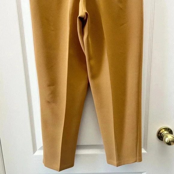 Topshop Betty Peg Trousers High Waisted Cropped Paperbag Pants Tan Camel Size 4 - Picture 10 of 16